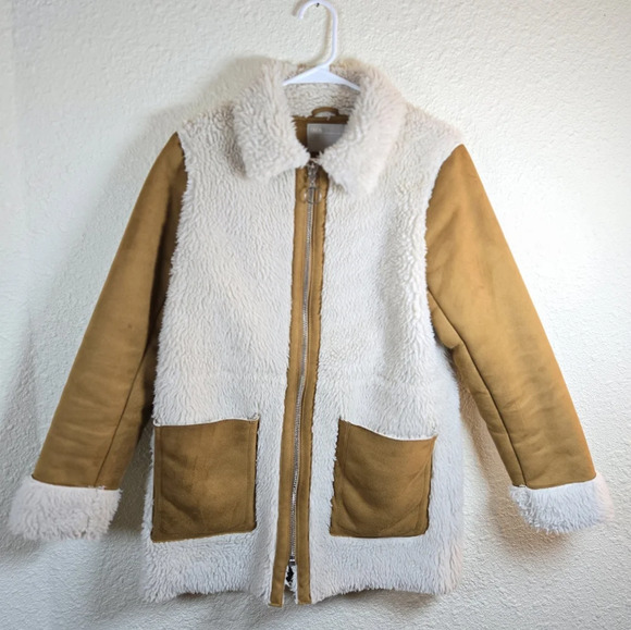 Asos Womens Tan Shearling Coat. - Picture 4 of 7